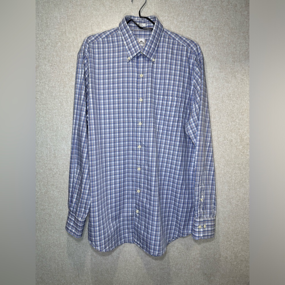 Peter Millar Plaid Button Down Shirt Business Casual Golf Size L